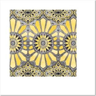 Sunny Yellow Radiant Watercolor Pattern Posters and Art